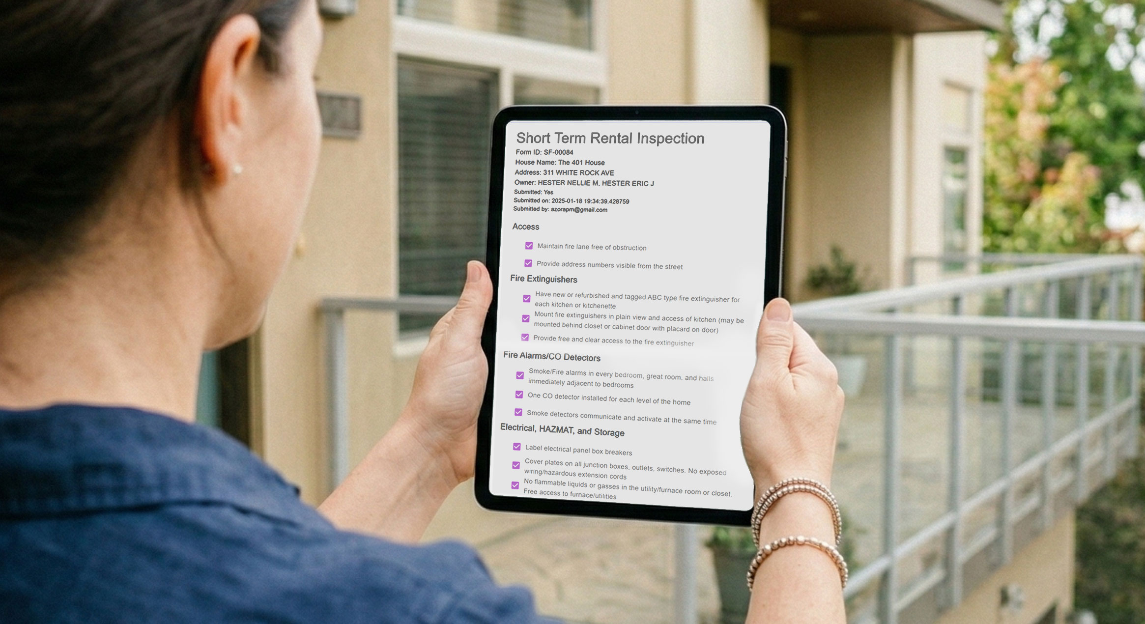 Inspection management screen